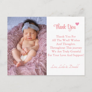 NYFÖDD BEBIS, ROSA PHOTO BIRTH ANNOUNCEMENT FÖR GI VYKORT