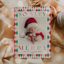 Nyfödd bebis så mycket merry First Photo jul Julkort