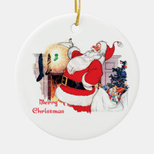 Nyfödd bebis-Santa-meddelandet Julgransprydnad Keramik
