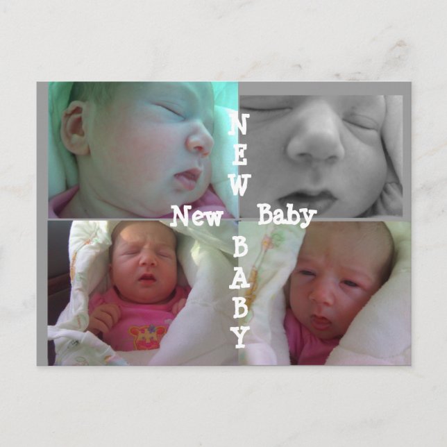 NYFÖDD BEBIS SHOWER-KORT INBJUDAN VYKORT (Framsida)