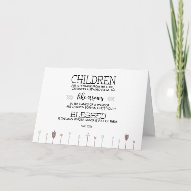 Nyfödd bebis-skriptverse med pilar kort (Framsida)