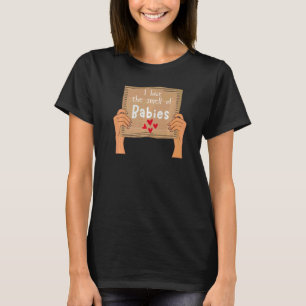 Nyfödd bebis Smell Infant Gravid Announcement Mamm T Shirt