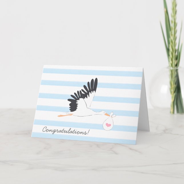 Nyfödd bebis Stork Grattis Card Kort (Framsida)