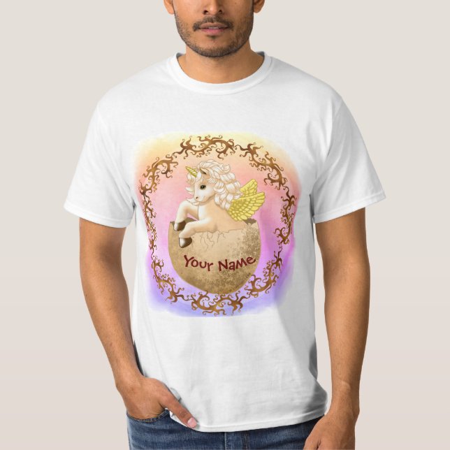 Nyfödd bebis Unicorn T Shirt (Framsida)