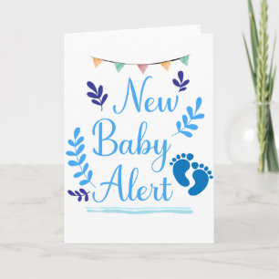 Nyfödd bebis-varning, blå Baby-citat Kort