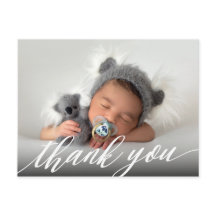 Nyfödd bebis-vykort för födelsemeddelande Tack