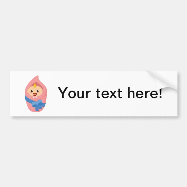 Nyfödd bebisclipart bildekal (Framsidan)