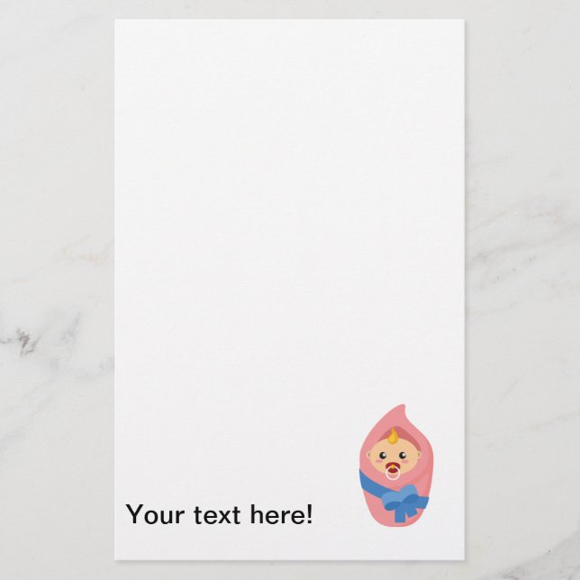 Nyfödd bebisclipart brevpapper (Framsida)