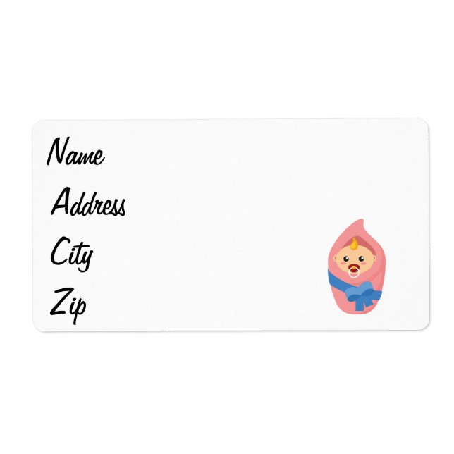 Nyfödd bebisclipart fraktsedel (Framsidan)