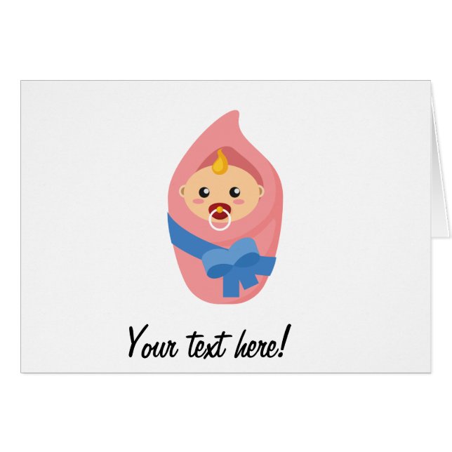 Nyfödd bebisclipart hälsningskort (Framsidan Horizontal)