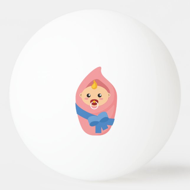 Nyfödd bebisclipart pingisboll (Baksidan)