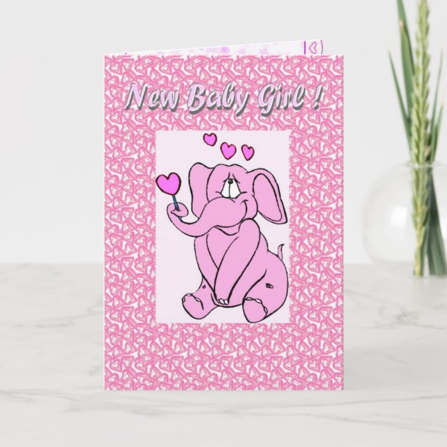 Nyfödd bebisflicka meddelande (Framsida)