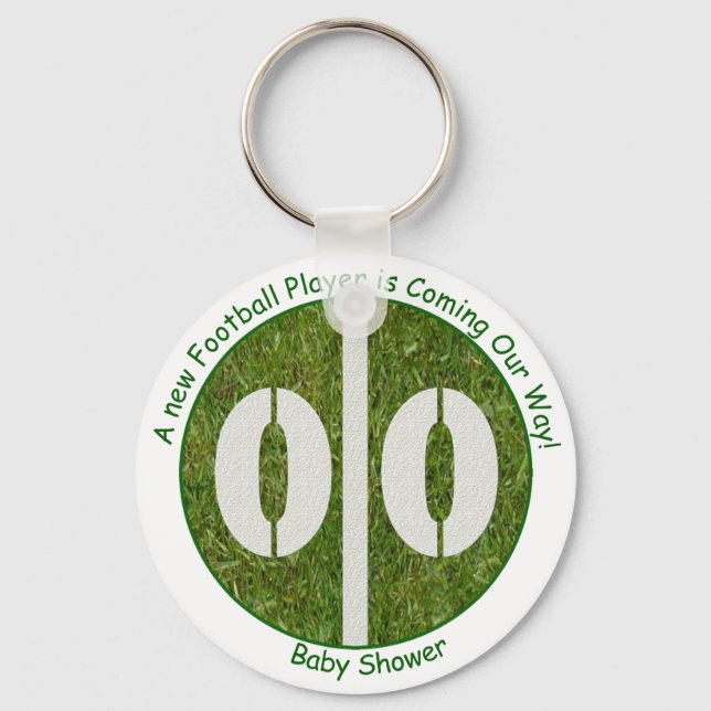 Nyfödd bebisfotbollsspelarebaby shower nyckelring (Framsida)