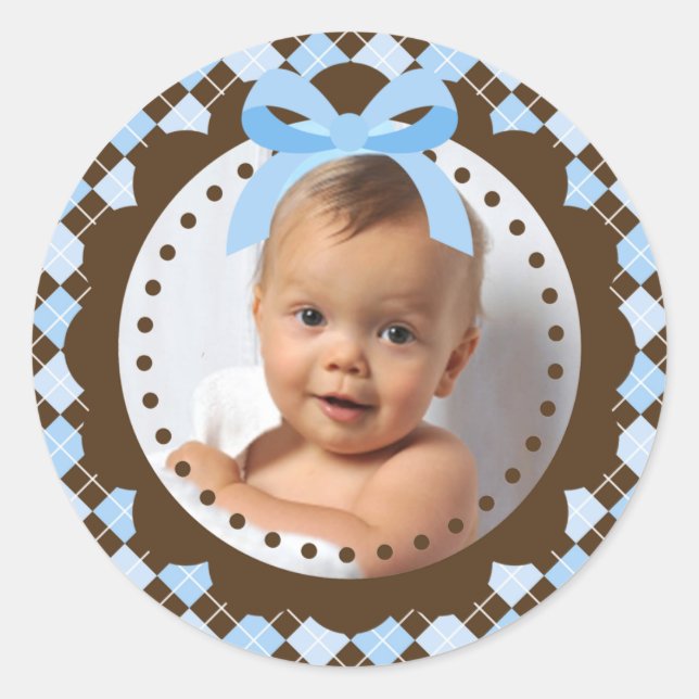 Nyfödd bebisklistermärke runt klistermärke (Framsida)