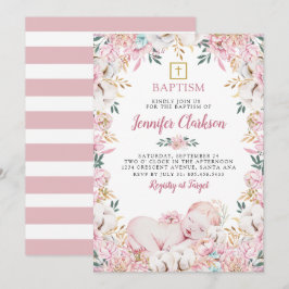 Nyfödd Blommigt Baptism Inbjudningar
