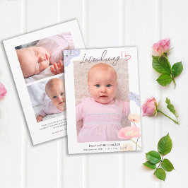 Nyfödd Elegant Inledning Fotokollage Birth Meddelande