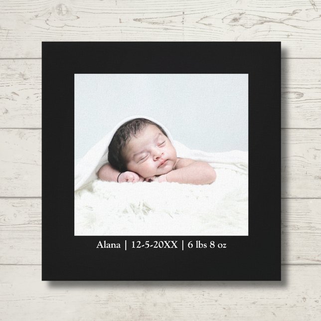 Nyfödd | Ett foto | Anpassningsbar Canvastryck (Customize this Canva with your newborn photo to bring joy to your heart. Order today!)