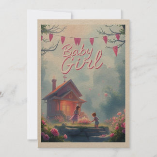 nyfödd flicka inbjudningar