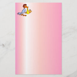 Nyfödd flickaankomst - en Storkleverans Brevpapper