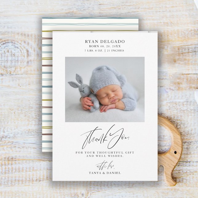 Nyfödd födelse kungörelse Foto Tackkort Tack Kort (Skapare uppladdad)