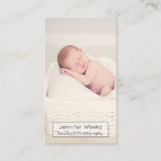 Nyfödd fotograf för vertikal babyfotografi visitkort