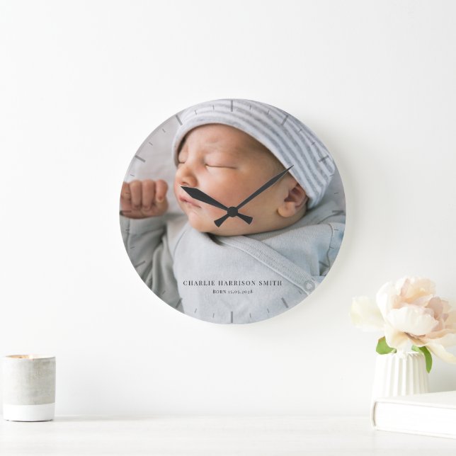 Nyfödd fotopatlock Baby Stor Klocka (Hem)