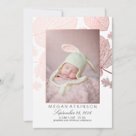 Nyfödd fototillkännagivande för födelse för rosa meddelande