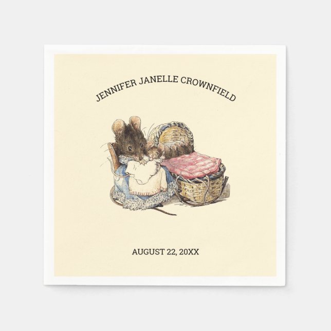 Nyfödd mus och Mor-babyskor Pappersservett (Framsidan)