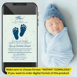 Nyfödd Pojke muslim Aqiqah Aqeeqa Inbjudningar