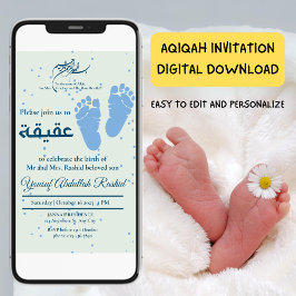 Nyfödd Pojke muslim Aqiqah Aqeeqa Inbjudningar