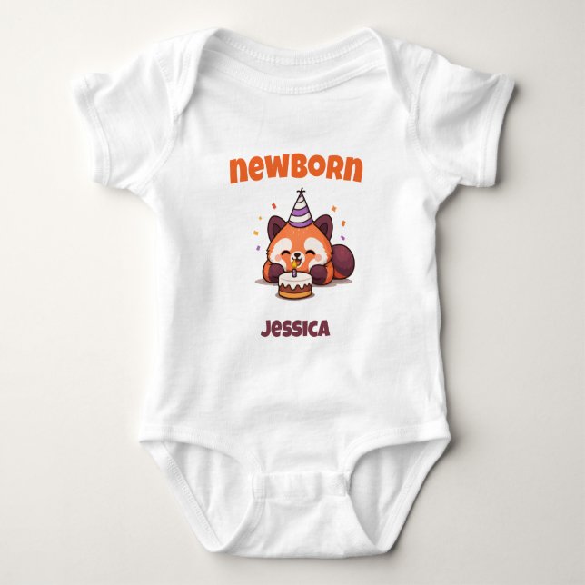Nyfödd Röd Panda T Shirt (Framsida)