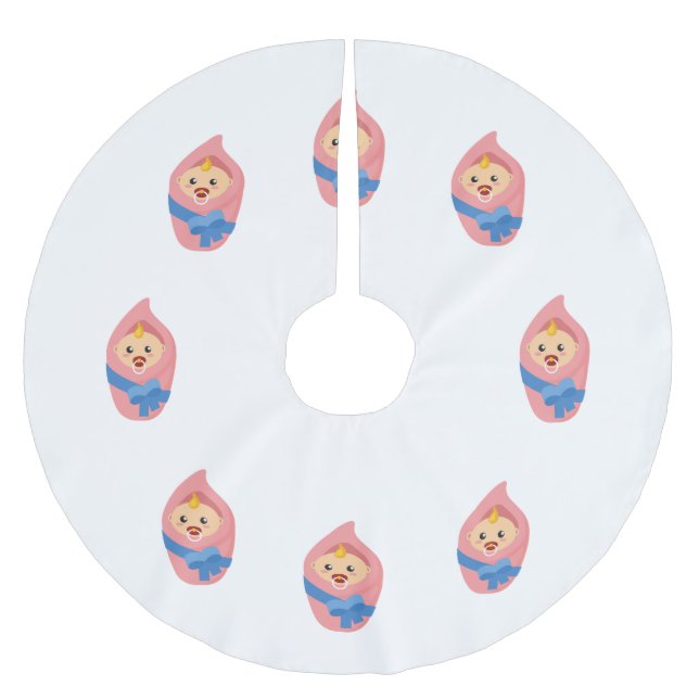Nyfödda baby julgransmatta borstad polyester (Framsidan)
