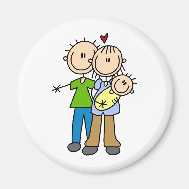 Nyfödda Baby Stick figur Magnet (Framsidan)