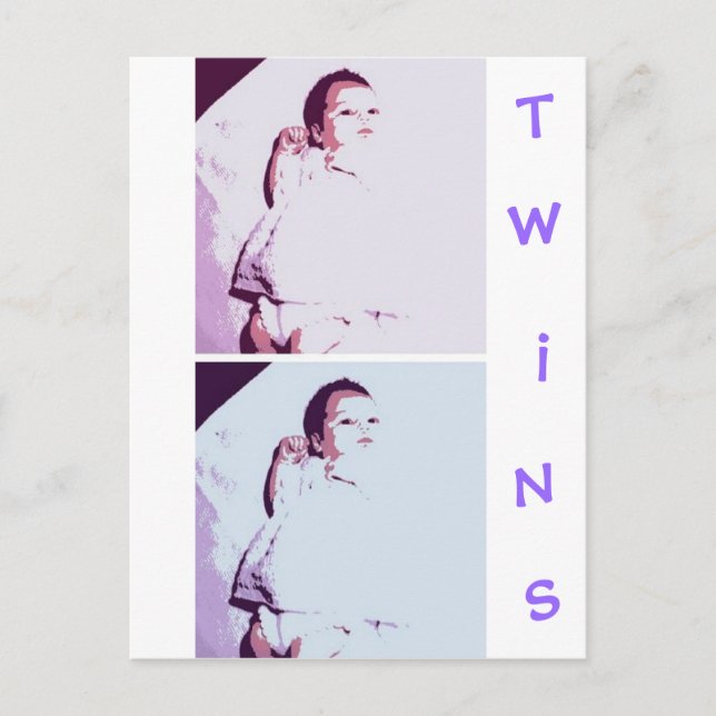 Nyfödda Baby Twillingar Vykort (Framsida)