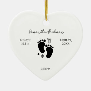 Nyfödda födelsetesterna Nursery Baby Feet Keepsaké Julgransprydnad Keramik