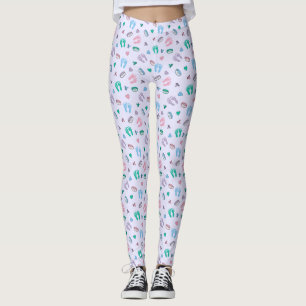 Nyfödda Footprint Binkies och ID mönster Leggings