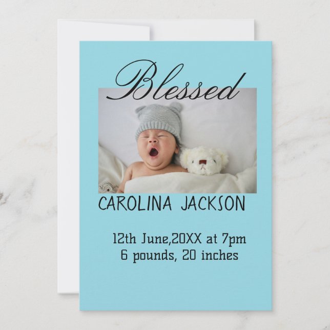 Nyfödda, foto, modernt födelsemeddelande meddelande (Framsida)