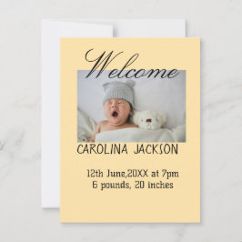 Nyfödda, foto, modernt födelsemeddelande vykort