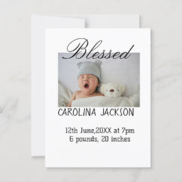 Nyfödda, foto, modernt födelsemeddelande vykort