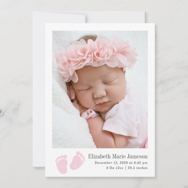 Nyfödda foto till det nya fotona för cute Flicka-R Meddelande (Framsida)