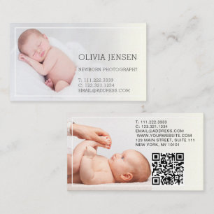 Nyfödda fotografier Baby Fotograf 2 Foto Visitkort