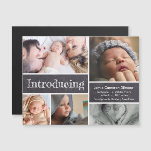 Nyfödda Foton Talkboard Introducing Baby Magnetisk Inbjudningskort