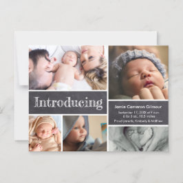 Nyfödda Foton Talkboard Introducing Baby Magnetisk Inbjudningskort