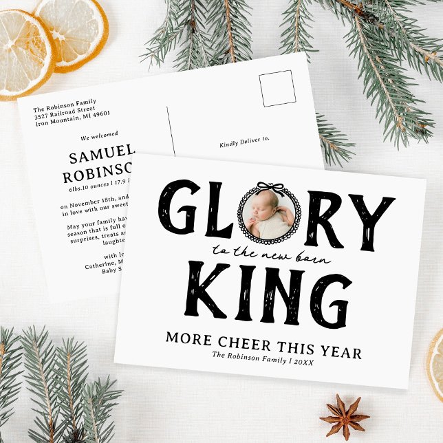 Nyfödda Kung l Birth Announement jul Helg Vykort (Skapare uppladdad)