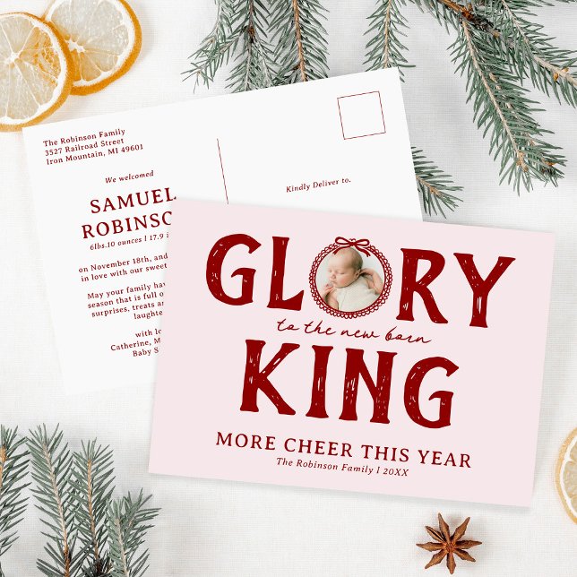 Nyfödda Kung l Birth Announement jul Helg Vykort (Skapare uppladdad)