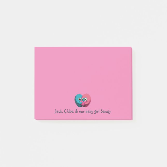 Nyfödda monsterföräldrar post-it block (Framsida)