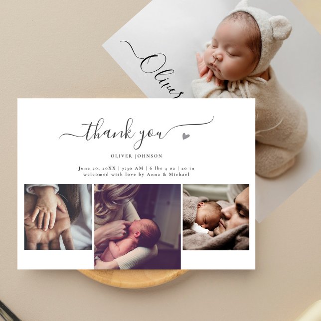 Nyfödda Photo Collage Birth Announcement Tack (Skapare uppladdad)