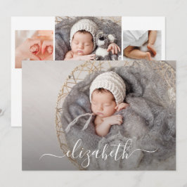 Nyfödda Photo Collage Birth Meddelande