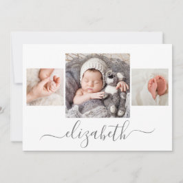 Nyfödda Photo Collage Birth Meddelande