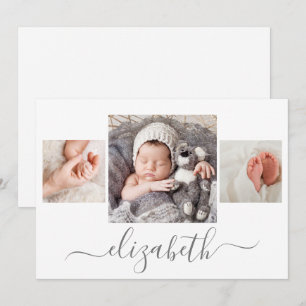Nyfödda Photo Collage Birth Meddelande